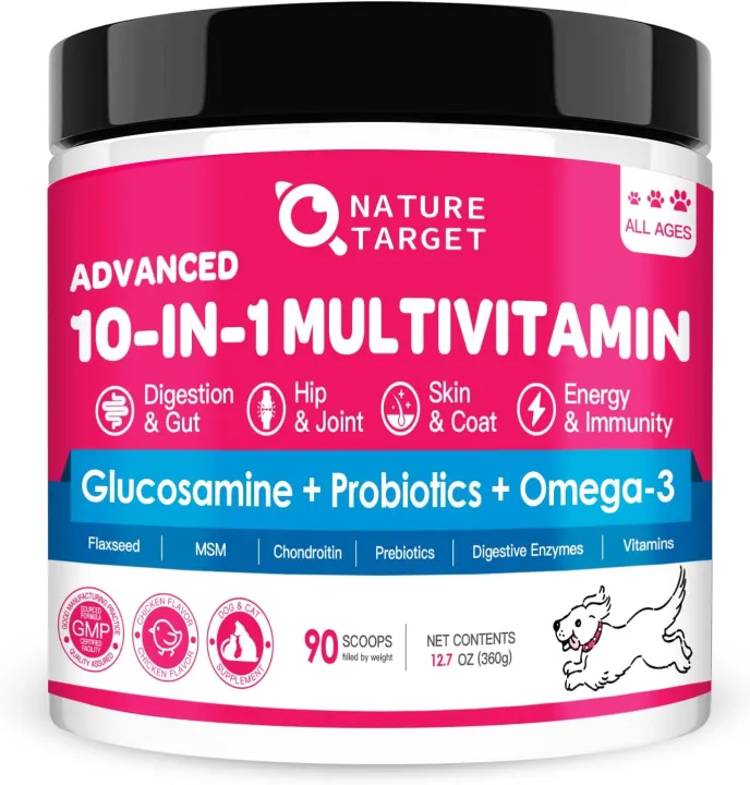 Picture Idea: Nature Target Dog Vitamins Powder Probiotics Digestive Enzymes For