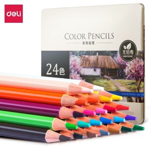 Hộp Bút Chì Màu Gốc Dầu Cao Cấp Deli - 24/36/48/72 Màu Đậm Tươi Sáng Tô Vẽ Tranh Phác Thảo Cho Người Mới Chuyên Nghiệp 6565 / 6566 / 6567 / 6568