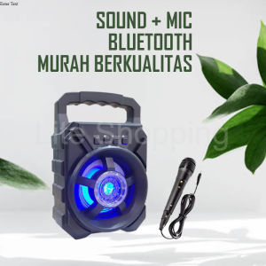 Sound Speaker Microphone Bluetooth Karaoke Bonus Mic Kabel Murah Lengkap Radio Bass Jernih Spiker Son Mik Mikrofon Mikropon Blootooth