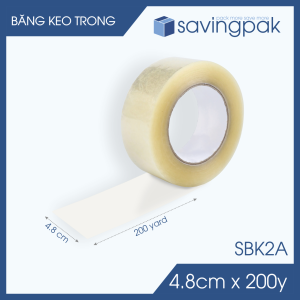 SBK2A - 6 cuộn băng keo trong khổ 4.8cm x 200yard - Băng dính đóng hàng băng keo khổ lớn