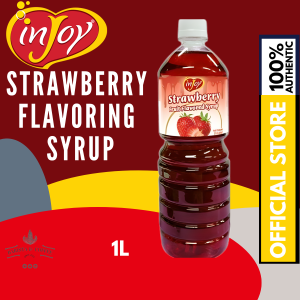 inJoy Strawberry Flavored Syrup 1.3L - Sweet & Fruity Syrup for Milk Teas Desserts & Cocktails