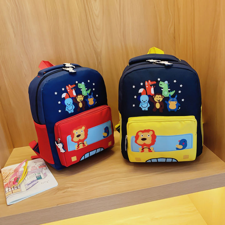 Cute Zoo Backpack for Kids Girls and Boys Lightweight Car Bag Lion Preschool Bag for Kids Boy