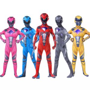 Power Rangers Cosplay superhero Costumes Role Play Suit for Kids Boys Birthday Gifts Funny Party Supply Halloween Clothes Pretend