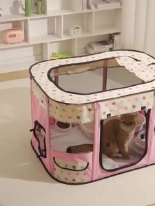 Portable Cat Tent Foldable Playpen Tent Indoor Cat House Large Cat Delivery Room Dog Cat Cage