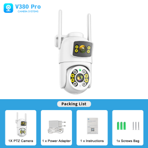 CAMVIEW CCTV Camera Connect Cellphone Dual HD Lens Two-Way Audio Auto Tracking Night Vision IP Security Cameras