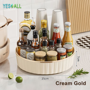 YESALL 25cm Aesthetic Tray Rak Kosmetik Putar 360° - Tempat Make Up / Minum / Skincare / Snack Organizer
