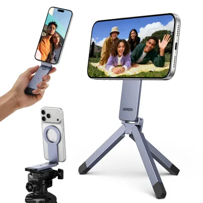 UGREEN 3-in-1 Magnetic Phone Holder Mount Foldable Portable Multi-Angle for iPhone 17 Pro Max Samsung Galaxy 25 UltraSmartphone for 4.7-7.9 Inch Phone