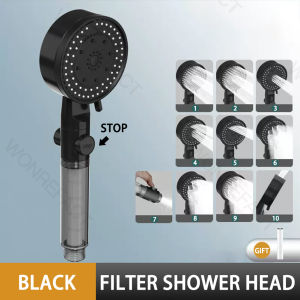 Bathroom High Pressure Filter Shower Head Convenient And Fast Hand-Held Shower Head 10 Modes Universal Portable Shower Head
