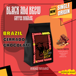 Premium Brazil Cerrado Chocolate Espresso Roast Coffee Beans 200g - Smooth Taste Single Origin