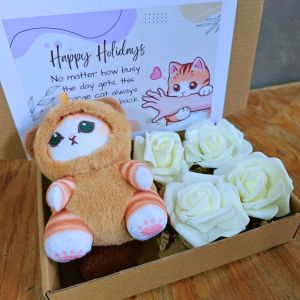 ✨ Cute Cat Kawaii Unique Giftset Gray Orange Cat Gift Idea for Pet Lovers Mofusand