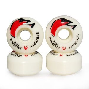 STRIKATE ล้อสเก็ตบอร์ด 100A 52x32มม. ล้อ PU Double Rocker 4 ชิ้น PU Road Skate Board Wheel มีความแข็งแรงสูง
