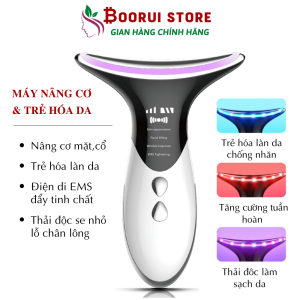 Máy nâng cơ mặt vùng cổ Boorui MJY2032 - Máy đẩy tinh chất bằng ánh sáng kết hợp điện châm EMS tăng sinh collagen làm sạch thu nhỏ lỗ chân lông trẻ hóa làn da chăm sóc da chuyên nghiệp - Phiên bản tiếng anh