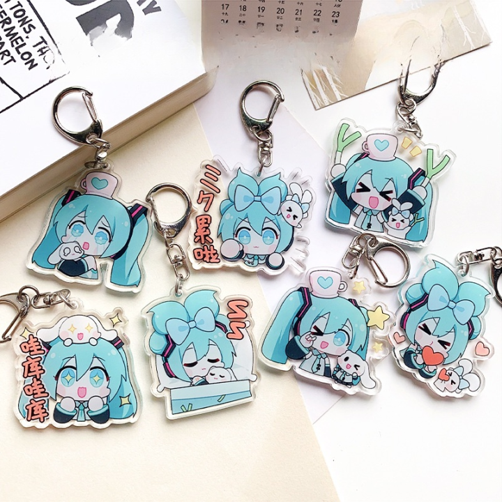 Keychain Hatsune Miku Acrylic Cute Girl Anime Peripheral Creative Cute ...