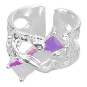 Thời trang mở Kích thước nhẫn trang sức trang trí với đá quý và thoáng mát cutouts cho phụ nữ tìm kiếm phong cách độc đáo