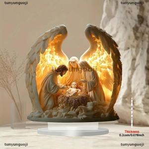 [COD] tunyunguoji 2026 mới Chúa giáng sinh sinh cảnh Xmas bảng trung tâm phụ kiện 2D phẳng acrylic cho trang trí văn phòng nhà bên ornment