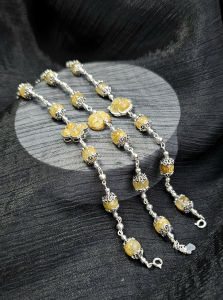 vòng tay nữ hồ ly đá thạch anh tóc vàng tự nhiên bọc bạc mix charm bạc cao cấp vòng tay đá phong thuỷ hợp mệnh thổ mệnh kim trang sức thiết kế đủ hoá đơn thẻ bảo hành