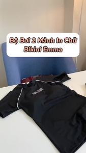 [Size M L XL XXL] Đồ Bơi 2 Mảnh EMMA Năng Động In Chữ Quần Bo Đai 2 Lớp Kín Đáo (Có mút đệm)