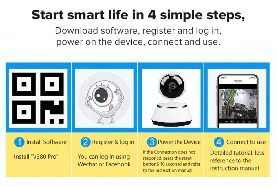 Qr Code V380 Pro Qr Code Hdwificampro App For Iphone HD 1080P Mini
