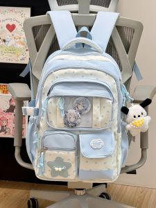 AE New fresh and sweet high-appearance backpack for women dopamine transparent ita bag Japanese style backpack for middle and high school girls