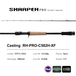 PURELURE NEW SHARPEN Pro 3.5-38g 5ft 6ft Spinning and Casting F XF Action Rods FUJI Ring Zande Bass Pike Catfish Fishing Rod