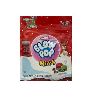 Kẹo mút CHARMS BLOW POP MINIS Cherry Sour Apple 28 pieces vị Anh Đào và Táo của Mỹ