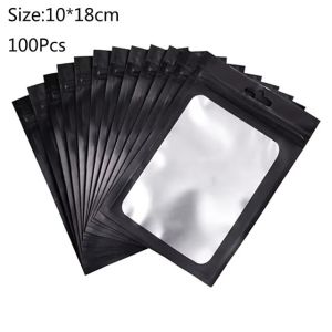 100pcs Matte Flat Resealable Pouch Liptint Bracelet Souvenir Packaging Phone Case Cover Pouch