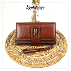 Dompet Wanita Lipat Panjang Simpel Elegan Tebaru 2023 Aesthetic Style Korea Havana Savana