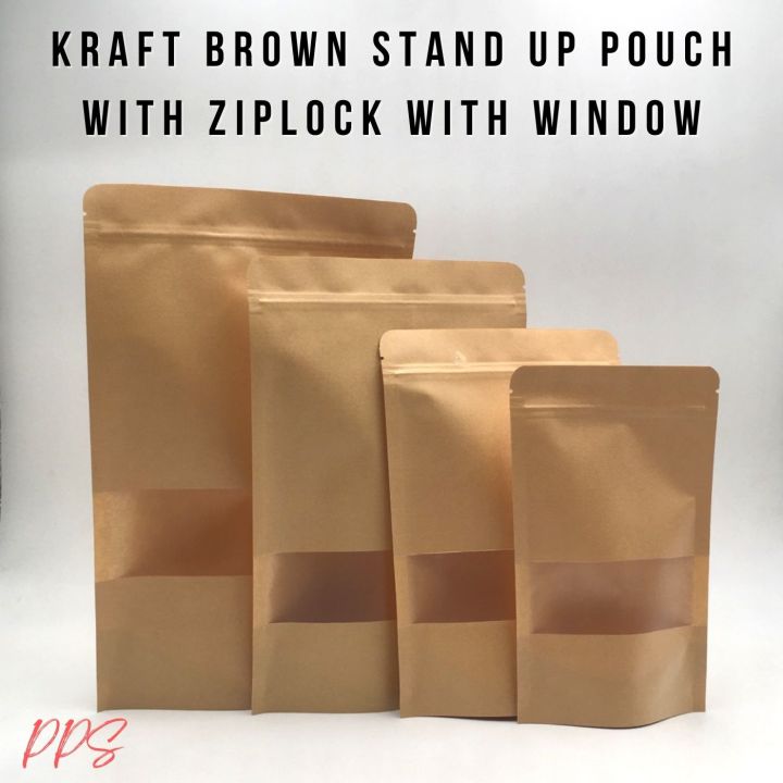 Brown Paper Pouch Ziplock Paper Bags Near Me Packaging Paper Zip