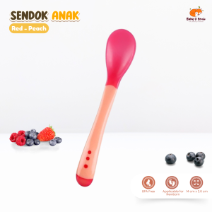 BABY U GROW - Sendok Garpu Anak | Alat Makan Bayi Dengan Indikator Suhu - Silikon