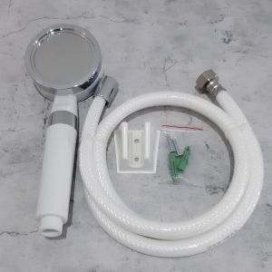 [Trọn bộ tay sen tăng áp] Tay sen tắm tăng áp nước mạnh dây cấp nước nhựa 140cm sợi lưới ốc vít tắc kê
