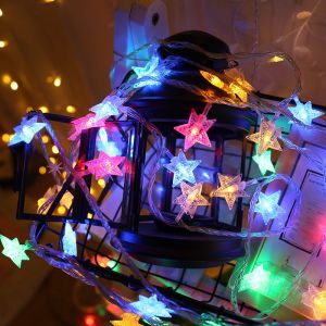 LED Stars Light String 2 M lampu kalis air berkelip lampu kotak bateri Powered lampu krismas lampu hiasan Holiday Fairy untuk krismas/tahun baru/hiasan perkahwinan