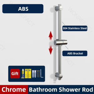 304 Stainless Steel Shower Seat Wall-Mounted Shower Slider Fixing Rod Guide Rail Adjustable Handheld Shower Slider Quick Installation