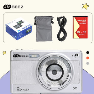 KiTBEEZ KC-2 กล้องดิจิตอล 56MP ซูม 8X 1080P HD กล้องถ่ายรูปถ่ายวิดีโอ กล้องคอมแพค Travel Vlog Camera แฟลชและฟิลเตอร์ในตัว พกพาสะดวก ออโต้โฟกัส Digital Camera กล้องVlog ของขวัญเทศกาลวันเกิดสำหรับเด็กวัยรุ่นนักเรียน【พร้อมส่🚚ง】