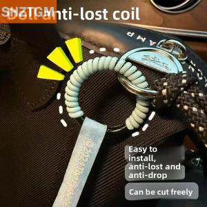 [COD] SHZTGM 2ชิ้น Labu หัวเข็มขัดป้องกันการตกซิลิโคนเชือกพวงกุญแจแหวนป้องกันสีสันม้วนคงที่ป้องกันการตก