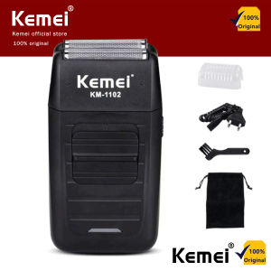 Kemei Beard Shaver Machine Rechargeable Cordless Shaver For Men Twin Blade Reciprocating Beard Razor Face Care Multifunction Strong Trimmer KM-1102