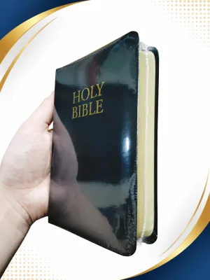 SMALL ENGLISH SOFT LEATHERETTE HOLY BIBLE – KJV 1611 / RED LETTER / OLD & NEW TESTAMENT / HANDY SIZE / COMPACT / GOLD EDGE / FOR GIVEAWAYS