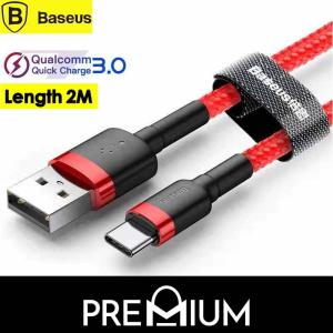 BASEUS Cafule 2M USB Data Charge Charger Fast Charging Nylon Braided For Type C USB C Samsung S22 S21 S20 Ultra Plus Note 10 S10 S10e S10+ + e S9 S9+ Note 9 S8 S8+ Note 8 Huawei P40 Pro P40 P30 Mate 30 Pro Xiaomi Oppo Sony LG Portable Cable 2.4A Kevlar