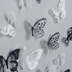 18pcs/pack 3D Crystal Butterfly Wall Stickers Creative Butterflies with Diamond Home Decor Kids Room Decoration Art Wall Decals