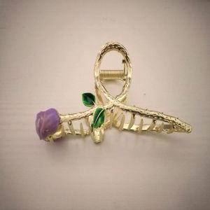 Luckin Mall New Flower Hair Accessories Claw Clips For Women Summer Fashion Non Slip Strong Hold Metal Barrettes Hair Clamps