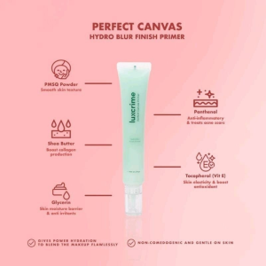 [ AGEN RESMI ] Luxcrime Perfect Canvas Hydro Blur Finish Primer Mattifying Poreless Primer - Mengecilkan Pori & Melembabkan Kulit Original BPOM