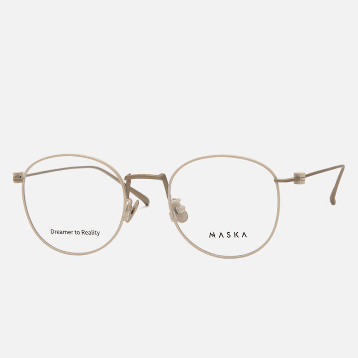 MASKA Fashion Glasses Round Titanium Frame Glasses For