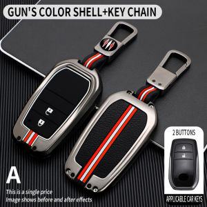 Zinc Alloy Car Key Case For Toyota Raize Vios Wigo Fortuner Rush Veloz Land Cruiser Prado Avanza Innova Zenix Camry Corolla Hilux Yaris RAV4 Hiace C-HR Sienta GR Smart Remote Fob Protect Cover Keychain