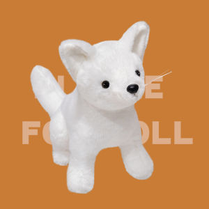JOJO CASTLE 26cm Cute Animals Doll Simulation Forest Brown White Fox Plush Toys for Friend Gift Wedding Room Decoration Gift for Girlfriend Kids Children