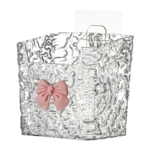 Hộp đựng đồ bằng nhựa trong vân băng đá kèm nơ xinh xắn dán tường trong nhà tắm mới nhất 2025