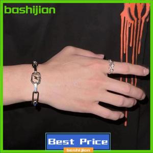 bashijian Punk Hip Hop Color Zircon Open Rings For Men Fashion Jewelry Gift Creative Adjustable Ring