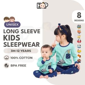 💥Ready Stock💥 Top+Pants Kids Sleepwear Baju Tidur Budak Long Sleeve Kids Pyjamas Cotton Pajamas Budak Perempuan Lelaki