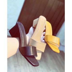 Guốc dép nữ 5 phân quai bản ngang da mềm LT (D004)