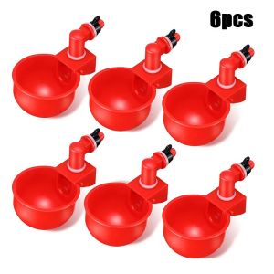 2/4/6Pcs Chicken Water Cups Poultry Drinker Kit Water Bowl Automatic Chicken Water Feeder Drinking Equipment for Chicken Ducks Birds Turkeys