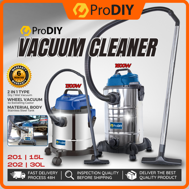 Prodiy Vacuum Cleaner Wet   Dry Stainless Steel Body Tank Penyedut 