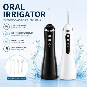 Water FlosserTeeth Whitening Jet Floss 3 Cleaning Modes Portable USB Rechargeable Waterproof